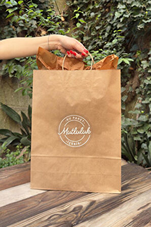 32x20x32cm Kilitli Kraft Kutu 25 Adet