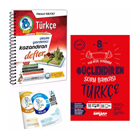 8. Sınıf Türkçe Defter ve Ankara Türkçe Güçlendiren Soru Bankası