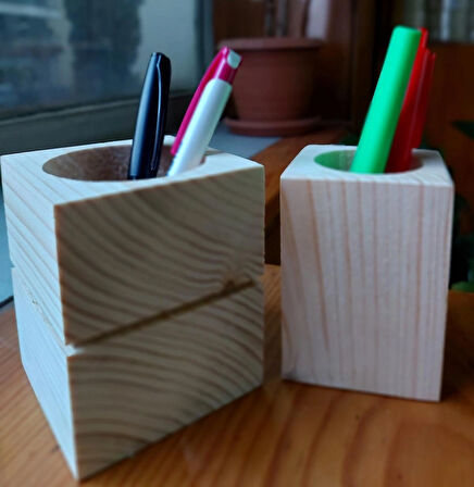 AHŞAP OYMA KESİT KALEMLİK+AHŞAP OYMA KALEMLİK