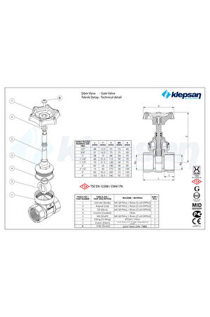 Klepsan 1" Küresel Vana Pn16