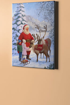 Sayılarla Boyama Seti Kasnaklı Noel Baba Ve Çocuklar 40 X 50 Cm