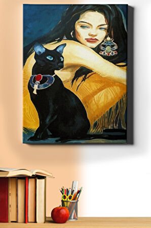 Sayılarla Boyama Seti Kasnaklı Bastet Ve Mısır Prensesi 40 X 50 Cm