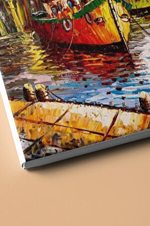 Sayılarla Boyama Seti Kasnaklı Renkli Ev Ve Yelkenli 40 X 50 Cm