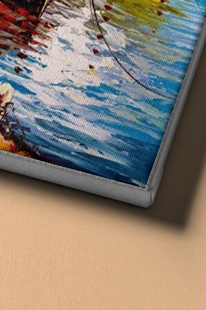 Sayılarla Boyama Seti Kasnaklı Renkli Ev Ve Yelkenli 60 X 75 Cm