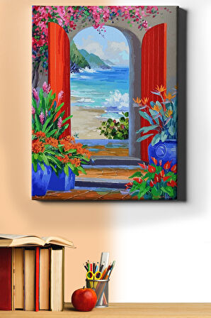 Sayılarla Boyama Seti Kasnaklı Huzura Açılan Kapı 50 X 65 Cm
