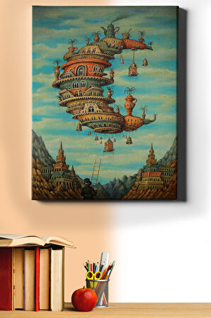 Sayılarla Boyama Seti Kasnaklı Başka Gezegende Yaşam 40 X 50 Cm