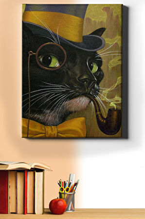 Sayılarla Boyama Seti Kasnaklı Gözlüklü Kedi 50 X 65 Cm