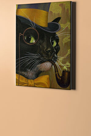 Sayılarla Boyama Seti Kasnaklı Gözlüklü Kedi 50 X 65 Cm
