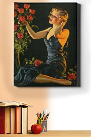 Sayılarla Boyama Seti Kasnaklı Güllerin Içindeki Kadın 60 X 75 Cm