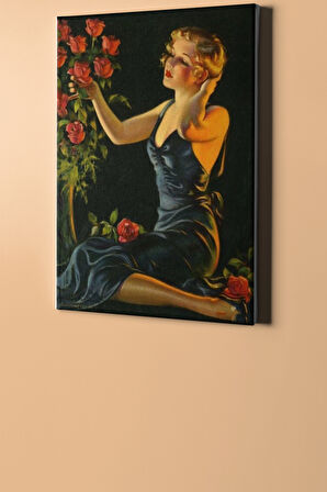 Sayılarla Boyama Seti Kasnaklı Güllerin Içindeki Kadın 60 X 75 Cm