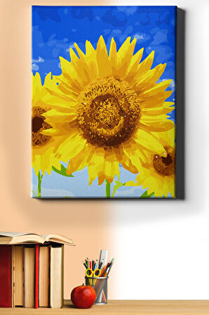 Sayılarla Boyama Seti Kasnaklı Neşeli Ay Çiçeği 40 X 50 Cm