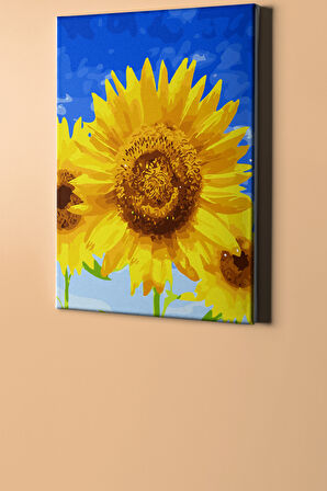 Sayılarla Boyama Seti Kasnaklı Neşeli Ay Çiçeği 40 X 50 Cm