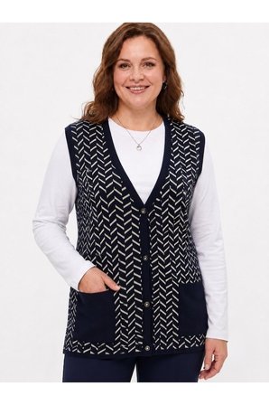 Desenli̇ Çeli̇K Örgü Klasi̇K Tri̇Ko Yelek