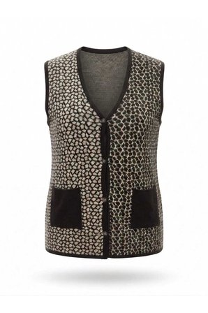 ÇELİK ÖRGÜ KLASİK LEOPAR DESEN TRİKO YELEK
