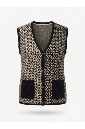 ÇELİK ÖRGÜ KLASİK LEOPAR DESEN TRİKO YELEK