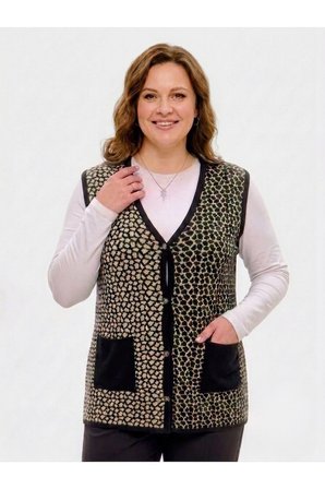 ÇELİK ÖRGÜ KLASİK LEOPAR DESEN TRİKO YELEK