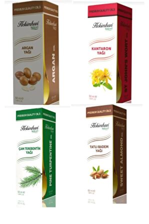 Argan Yağı 50 ml Çam Terebentin 50 ml Kantaron 50 ml Ve Tatlı Badem 50 ml