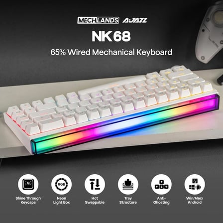 RGB Işıklı Gaming Oyuncu Klavyesi - Kompakt Kablolu Mekanik Hisli Klavye, Renkli LED Aydınlatmalı, Türkçe Q Klavye