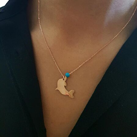 Gümüş Firuze Taşlı Yunus Kolye