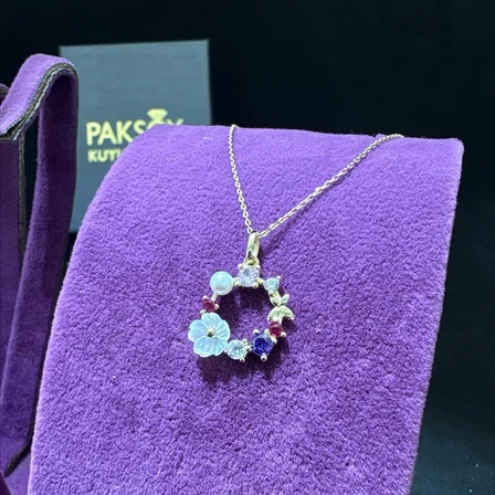 Paksoy 14 Ayar Altın Kolye Taşlı 45 cm 2.05 gr Kadın Kolye