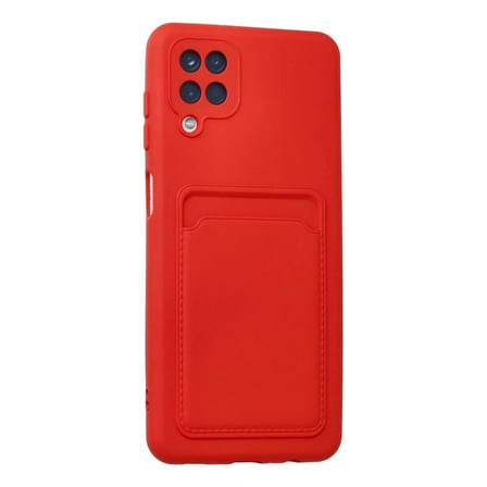 Samsung Galaxy A12 Kılıf Kelvin Kartvizitli Silikon - Kırmızı