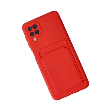 Samsung Galaxy A12 Kılıf Kelvin Kartvizitli Silikon - Kırmızı
