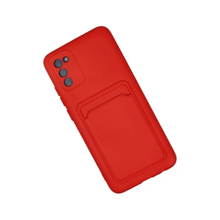 Samsung Galaxy A02s Kılıf Kelvin Kartvizitli Silikon - Kırmızı