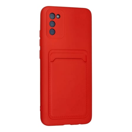 Samsung Galaxy A02s Kılıf Kelvin Kartvizitli Silikon - Kırmızı