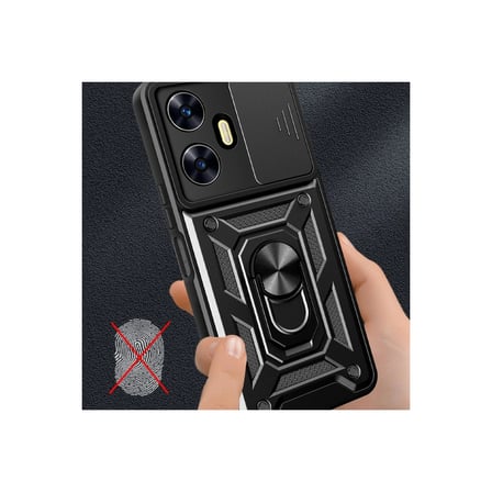 Realme C55 Kılıf Pars Lens Yüzüklü Silikon - Siyah