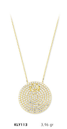 Yuvarlak Taşlı At Nalı Kolye