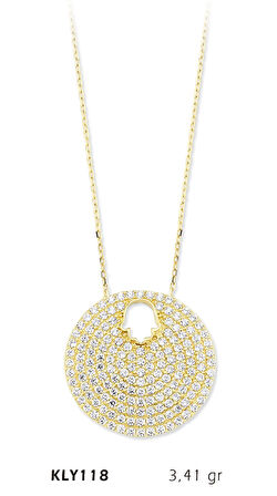  Yuvarlak Taşlı Fatma Ana Eli Kolye