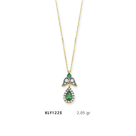 Yeşil Damla Taşlı Kolye