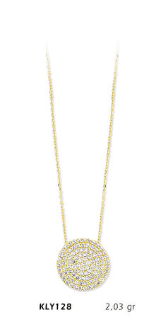 Yuvarlak Taşlı Beyaz Kolye