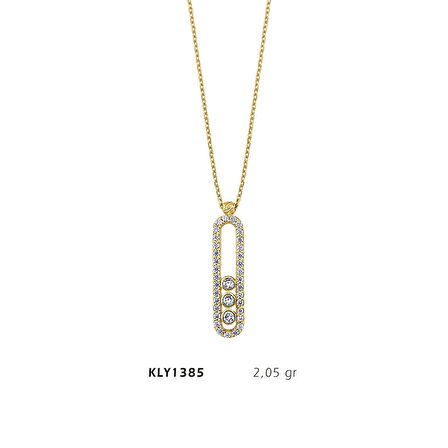 Dikdörtgen Taşlı Kolye