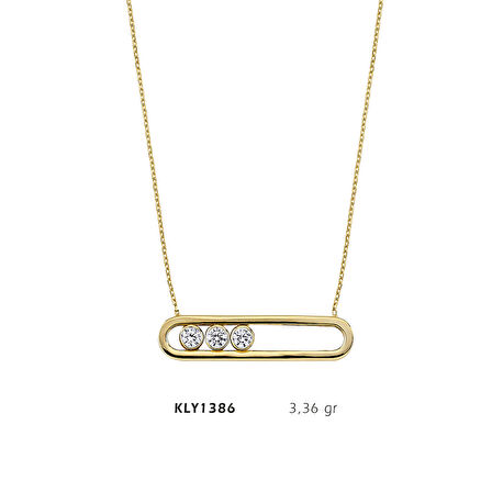 Dikdörtgen Taşlı Kolye