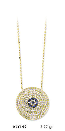 Yuvarlak Taşlı Nazar Boncuk Kolye