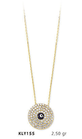 Yuvarlak Taşlı Nazar Boncuk Kolye