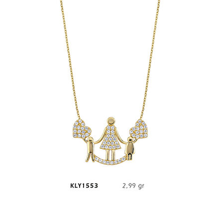 Anne Çocuklu Figürlü Kolye