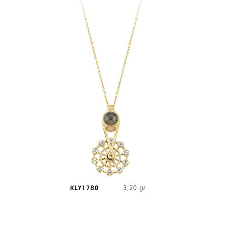 Siyah Taşlı Dümen Kolye