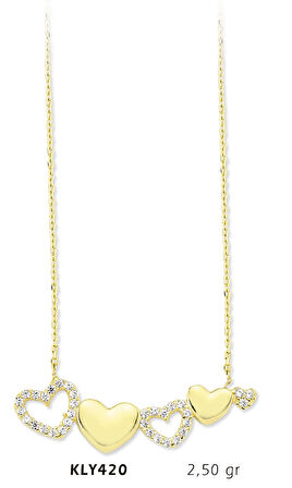 Sıralı Kalp Kolye