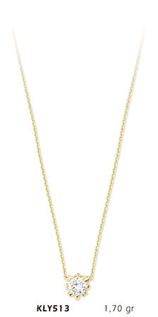 Yuvarlak Taşlı Kolye