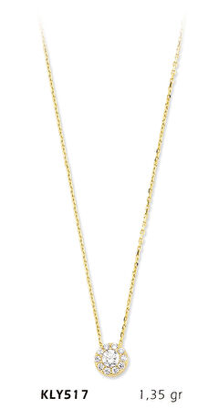 Yuvarlak Taşlı Kolye