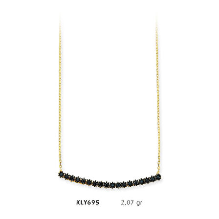 Çubuk Siyah Taşlı Kolye
