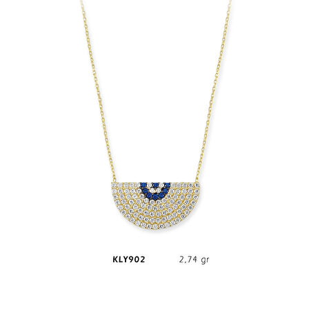 Taşlı Nazar Boncuklu Kolye