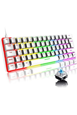 Trol Red Switch Mini Rgb Oyun Klavyesi Gaming Mekanik 62 Tuşlu 18 Rgb Led Usb Gaming Keyboard 2023