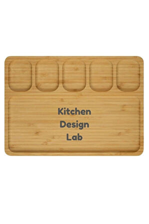 Bambu Sunum Ve Kahvaltı Tabağı, Steak Sunum Tabağı Büyük Boy Bambu Tabak 6 Bölmeli