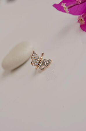 Sıkıştırmalı Kıkırdak Küpesi Kelebek Earcuff