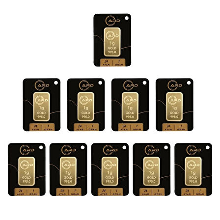 Gekas Kuyumculuk ARD 1 gr 24 Ayar Külçe Altın 10 Adet