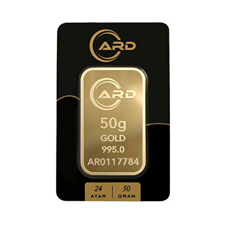 Gekas Kuyumculuk ARD 50 gr 995 24 Ayar Külçe Altın