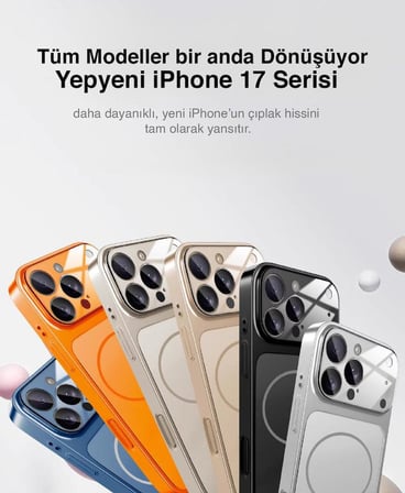 iPhone 16 Uyumlu AG Glass Koruyucu Kılıf (iPhone 17 Pro Max Görünümlü)